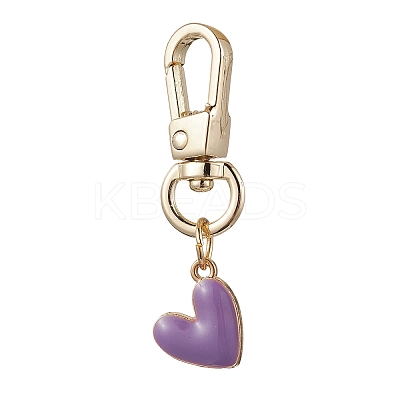 Alloy Enamel Heart Pendant Decorations HJEW-JM02519-1