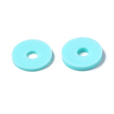 Flat Round Handmade Polymer Clay Beads CLAY-R067-10mm-20-1