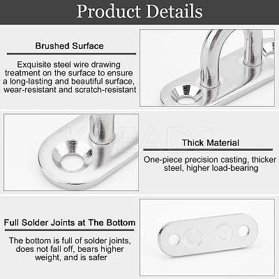 304 Stainless Steel Door Clasps STAS-WH0025-10-1