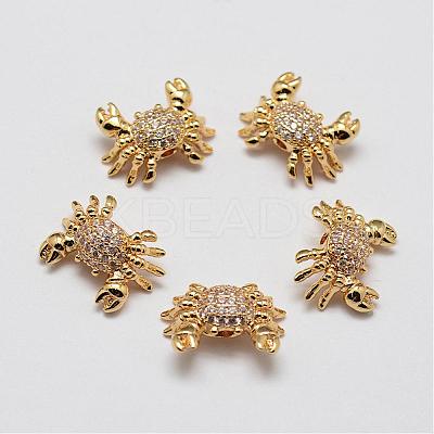 Brass Micro Pave Grade AAA Cubic Zirconia Beads ZIRC-P026-06-NR-1