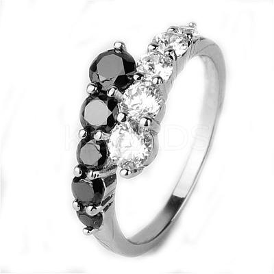 Simple Fashion Style Brass Cubic Zirconia Rings RJEW-EE0001-083P-G-1