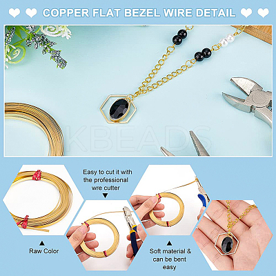 Brass Flat Bezel Wire CWIR-WH0016-02B-1