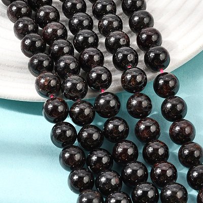 Natural Garnet Gemstone Bead Strands G-R263-10mm-1