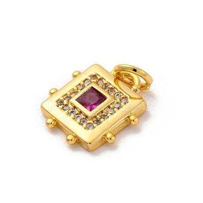 Brass Micro Pave Cubic Zirconia Charms KK-U033-02M-1