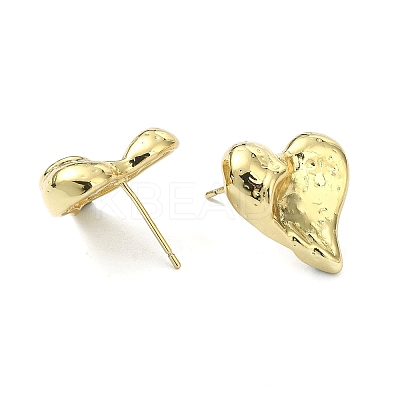Rack Plating Brass Heart Stud Earrings for Valentine's Day EJEW-Q780-12G-1