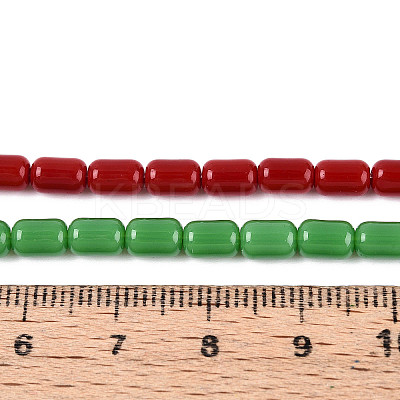 Opaque Solid Color Glass Beads Strands GLAA-N058-4x6mm-B01-1