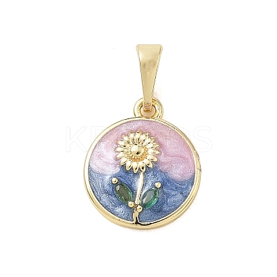 Brass Enamel Pendants KK-CBA3F25-10G-02-1