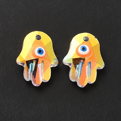 Evil Eye Glass Pendants G-P485-02A-1