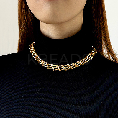 Alloy Mesh Chain Choker Necklaces for Women FS-WGFCB03-01-1