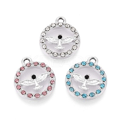 Rack Plating Alloy Rhinestone Pendants PALLOY-T091-22M-P-1