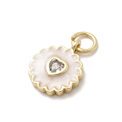 Brass Micro Pave Cubic Zirconia Pendants KK-A278-09G-02-1
