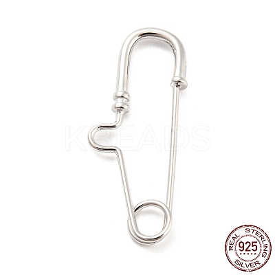 Rhodium Plated 925 Sterling Silver Brooch Findings STER-F054-01P-1