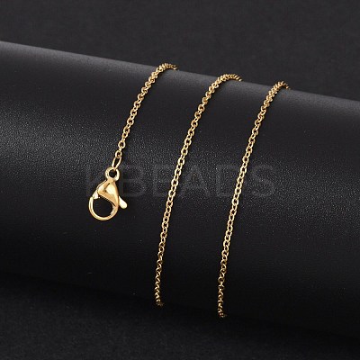 304 Stainless Steel Cable Chain Necklaces LS-NJEW-M151-24G-1