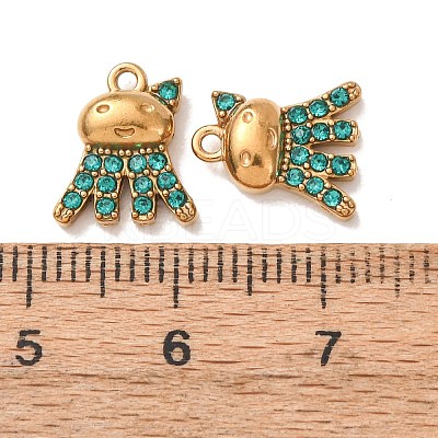 304 Stainless Steel Rhinestone Pendants STAS-L318-21G-04-1