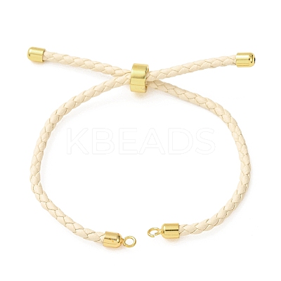 Adjustable Round Braided Microfiber Leather Cord Bracelet Making KK-CBAC260-01G-33-1