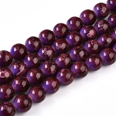 Baking Paint Glass Beads Strands DGLA-N008-10mm-04-1