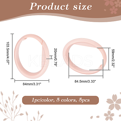 5Pcs 5 Colors Round Plastic Purse Hooks FIND-WR0010-28-1
