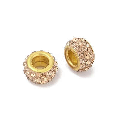 Alloy Rhinestone Clay Pave Beads ALRI-D300-04G-12-1