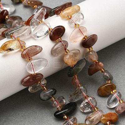 Natural Rutilated Quartz Beads Strands G-Z091-A06-1
