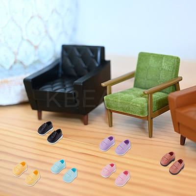 6 Pairs 6 Colors Plastic Doll Shoes AJEW-OC0004-40-1