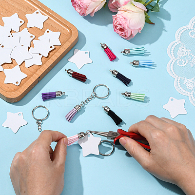 DIY Blank Double-sided Heat Transfer Aluminium Pendant Keychain Making Kits DIY-SP0005-26B-1