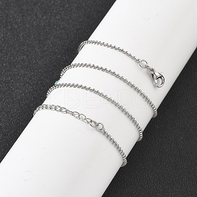 Brass Faceted Ball Chains Necklaces for Women NJEW-D302-21P-1