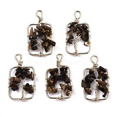 Natural Tiger Eye Pendants G-T131-93-1