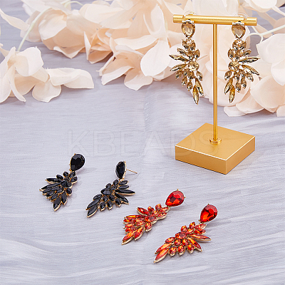 3 Pairs 3 Colors Resin Wing Dangle Stud Earrings EJEW-FI0002-17-1