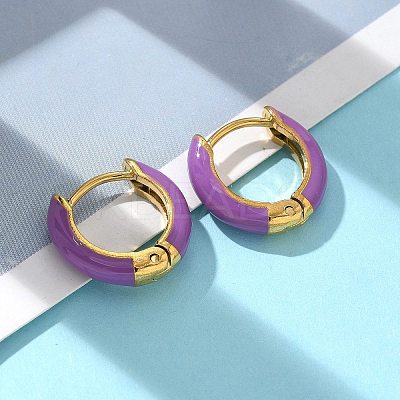Ion Plating(IP) Enamel Hoop Earrings EJEW-G344-02G-1