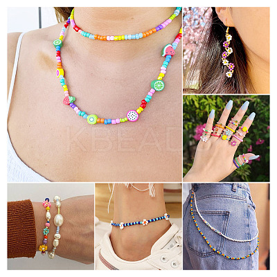 45G 9 Colors Two Tone Opaque Colours Glass Seed Beads SEED-TA0001-22-1