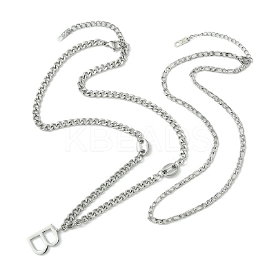 304 Stainless Steel Chain Necklaces NJEW-M078-08P-1