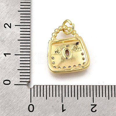 Brass Micro Pave Clear Cubic Zirconia Pendants KK-F899-09G-1