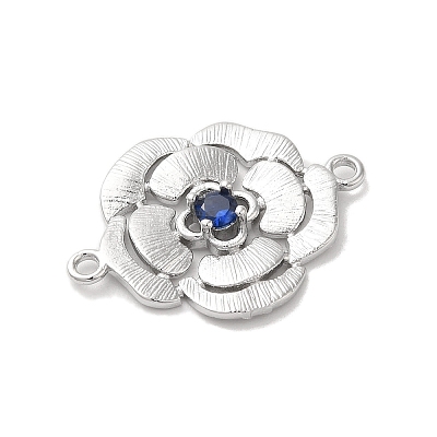Brass Pave Glass Connector Charms KK-Z073-32P-05-1