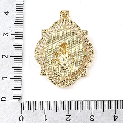 Brass Micro Pave Clear Cubic Zirconia Pendants KK-Q813-16D-G-1