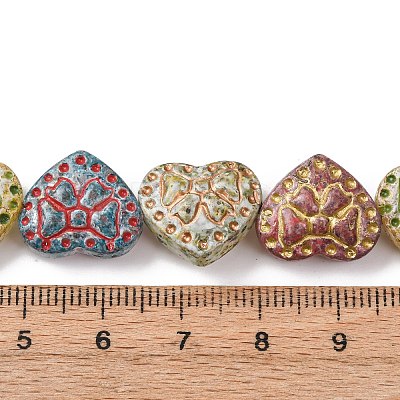Painted Glass Beads Strands GLAA-B037-14C-1