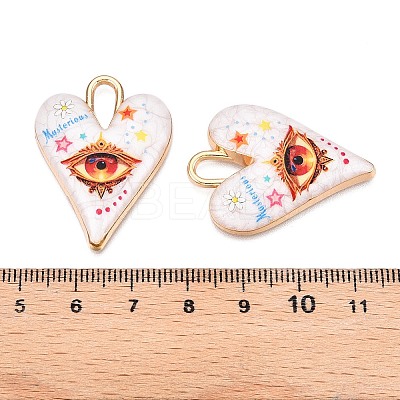 Printed Rack Plating Alloy Enamel Pendants ENAM-T020-01C-1