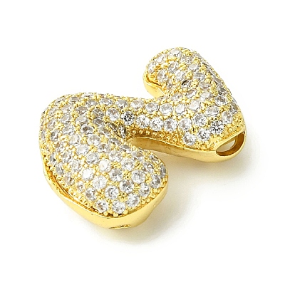Rack Plating Brass Cubic Zirconia Pendants KK-S378-02G-Z-1