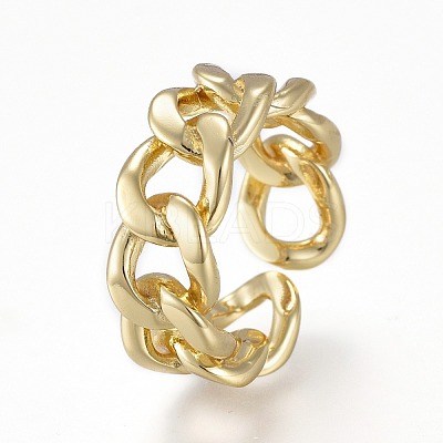 Brass Cuff Rings RJEW-K232-19G-1