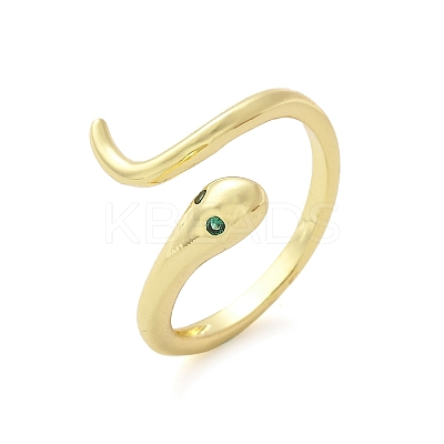 Brass Micro Pave Cubic Zirconia Cuff Rings for Women RJEW-Z084-01G-04-1