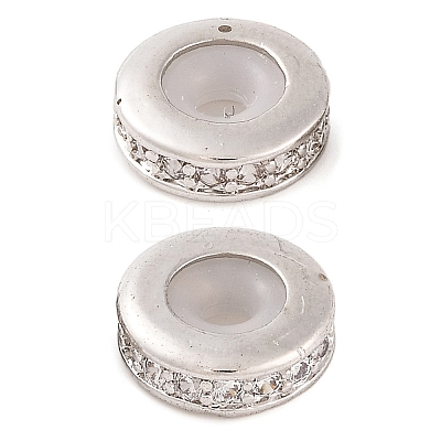 Rack Plating Brass Clear Cubic Zirconia Beads KK-M292-02P-02-1
