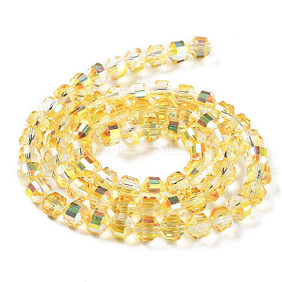 Electroplate Rondelle Glass Beads Strands EGLA-A036-09A-M-1