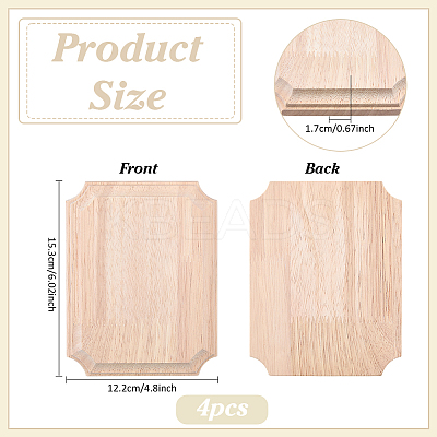 4Pcs Natural Wood Carved Onlay Applique Craft WOOD-FG0001-64B-1