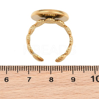 Shell Shape 304 Stainless Steel Cuff Ring Components SA-CBA098D-04G-E-1