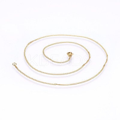 304 Stainless Steel Curb Chain Necklaces MAK-L015-32D-1