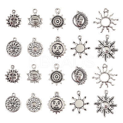 100Pcs 10 Styles Tibetan Style Alloy Charms TIBEP-CJ0001-59-1