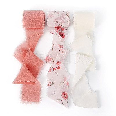 3 Rolls 3 Styles Polyester Printed Ribbons OCOR-TA0001-54-1