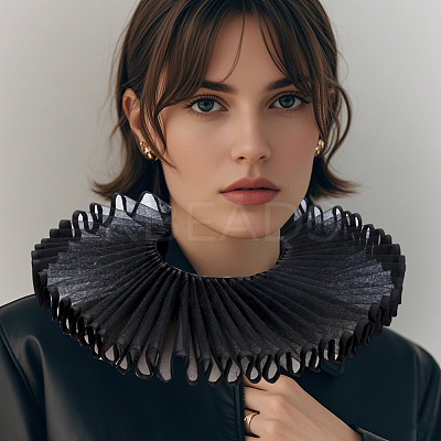 Detachable Lady's Gauze Fake Collar AJEW-WH20042-91G-1
