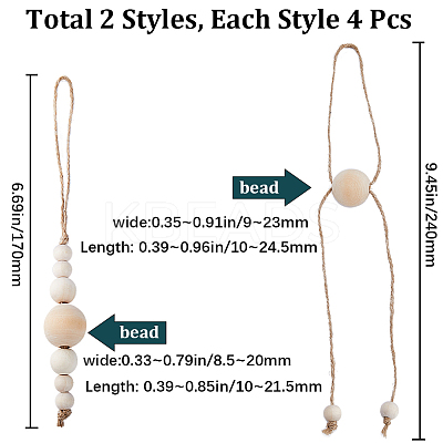 2 Sets 2 Style Hemp Rope Napkin Rings AJEW-GF0007-48-1