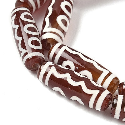 Rice Shape Tibetan Style dZi Beads Strands G-A269-A14-01-1