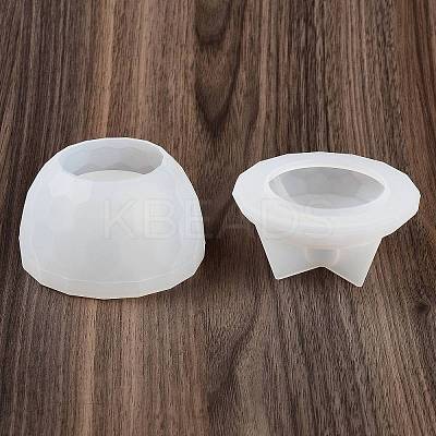 Faceted Round DIY Candle Cup Silicone Molds DIY-Q037-07B-1